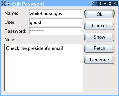 Screenshot of the
	edit password dialog