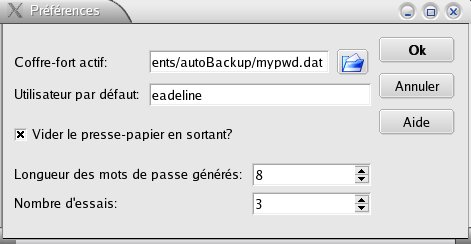 Screenshot of the Preferences Dialog